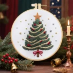 Floral Tree Christmas Embroidery Kit with Hoop Floral Tree Christmas Embroidery Kit with Hoop