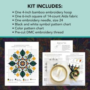 Scandinavian Flower Counted Cross Stitch Kit