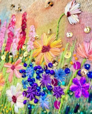 Cosmos and Snapdragons Embroidery Kit