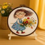 Girl with Wildflowers Embroidery Kit