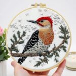 Winter Woodpecker Embroidery Kit