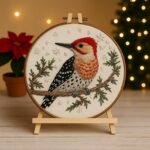 Winter Woodpecker Embroidery Kit