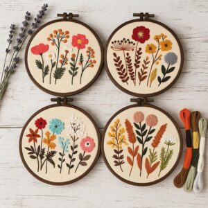 Floral Embroidery Kit Set