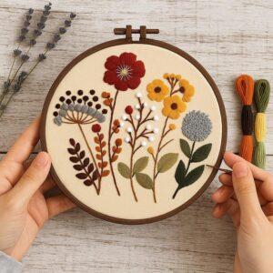 Floral Embroidery Kit Set