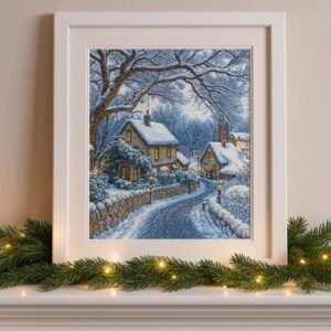 Winter Village Cross Stitch Kit