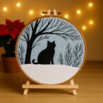 Winter Cat Embroidery Kit