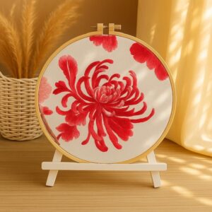 Red Chrysanthemum Embroidery Kit