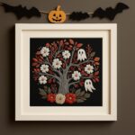 Ghost, Flower & Tree Embroidery Kit