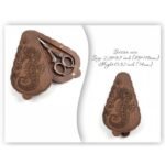 Magnetic Wooden Scissors Case with Seahorse Design