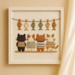 Cat and Fish Embroidery Kit