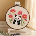 Panda Floral Embroidery Kit for Beginners
