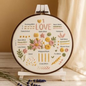 Floral Stitch Sampler Embroidery Kit
