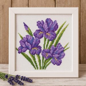 Iris Flower Cross Stitch Kit