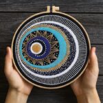 Evil Eye Mandala Embroidery Kit with Beads
