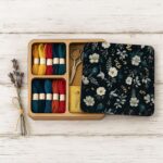 Floral Wooden Thread Organizer Box