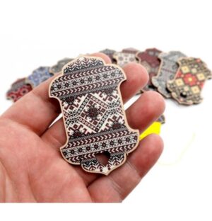 Colorful Folk Wooden Thread Bobbins Set