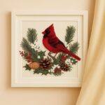 Cardinal Bird DIY Embroidery Kit