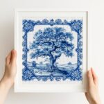 Delft Blue Tree of Life Cross Stitch Kit