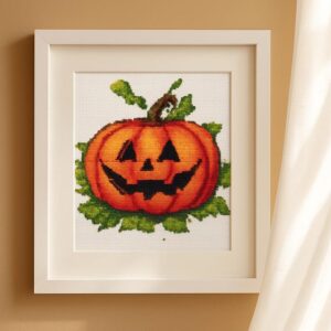 Halloween Pumpkin Cross Stitch Kit for Beginners