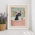 Black Cat in Bath Cross Stitch Kit