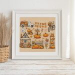 Autumn Pumpkin Truck Cross Stitch Kit