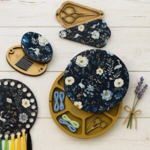 Floral Wooden Embroidery Set