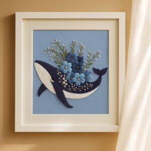 Floral Whale Embroidery Kit