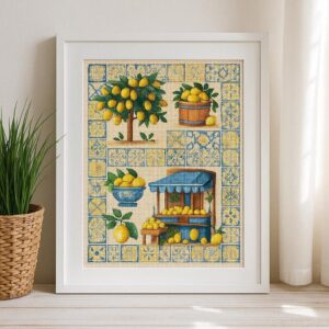 Mediterranean Lemon Tree Cross Stitch Kit