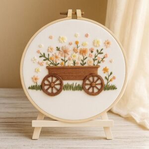 Floral Wagon Embroidery Kit
