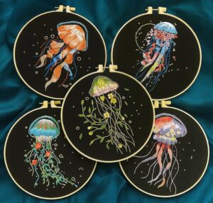 Floral Jellyfish Embroidery Kit