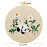 Panda Floral Embroidery Kit for Beginners
