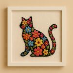Floral Cat Embroidery Kit