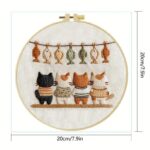 Cat and Fish Embroidery Kit