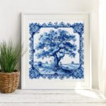 Delft Blue Tree of Life Cross Stitch Kit