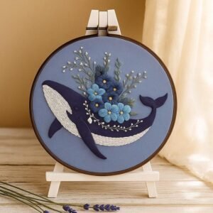 Floral Whale Embroidery Kit