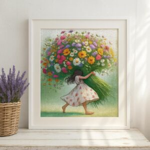 Girl with Bouquet Cross Stitch Kit