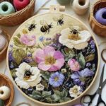Embroidery Kit with Bees & Wildflowers