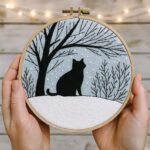 Winter Cat Embroidery Kit