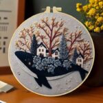 Whale & Fantasy Village Embroidery Kit