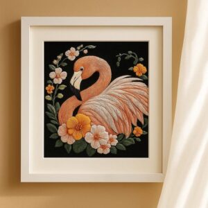 Pink Flamingo Embroidery Kit