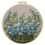 Blue & White Wildflowers Embroidery Kit