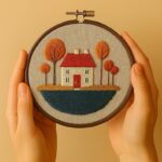 Fall Cottage Embroidery Kit for Beginners