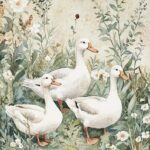 White Geese Meadow Cross Stitch Kit