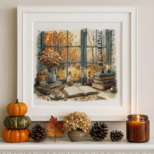 Cozy Autumn Window Cross Stitch Kit