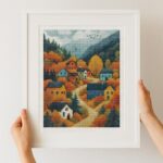 Autumn Village Cross Stitch Kit