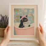Black Cat in Bath Cross Stitch Kit