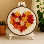 Autumn Leaves Heart Embroidery Kit