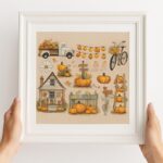 Autumn Pumpkin Truck Cross Stitch Kit
