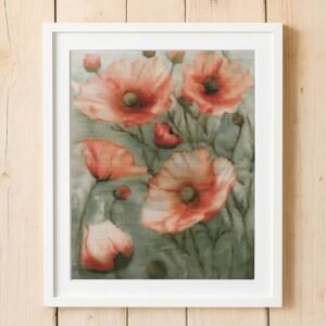 Poppy Flower Cross Stitch Kit