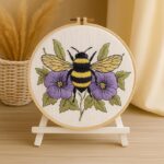 Bee & Violet Flowers Embroidery Kit